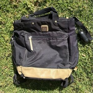 Stylish Black and Tan Baby Bag